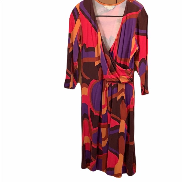 Boden Elena Geo Print Wrap Front Dress - Picture 2 of 11